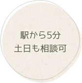 駅から5分 土日も相談可